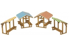 Metcalfe PN830 Market Stalls N Gauge Card Kit