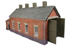 Metcalfe PO331 Red Brick Single Track Engine Shed OO Gauge Card Kit