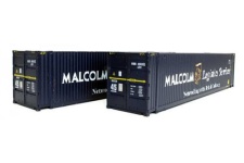 Dapol 4F-028-004 OO Scale 45ft Hi-Cube Shipping Containers Malcolm Logistics Weathered (Pack of 2)