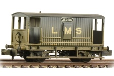 Graham Farish 377-750A MR 20T Brake Van With Duckets LMS Grey
