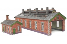 Metcalfe PN913 Double Track Engine Shed Red Brick Card Kit