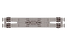 Peco SL-E383F Streamline N Code 55 Scissors Crossing, Medium Radius