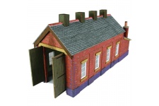 Metcalfe PN931 Single Track Engine Shed in Red Brick N Gauge Card Kit