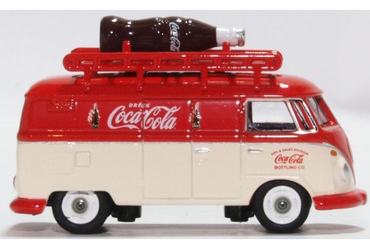 Oxford Diecast 76VWS007CC VW T1 Van With Rooftop Coca Cola Bottle Offside