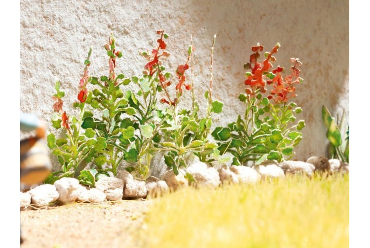model railway scenery Noch N14116 OO gauge hollyhocks