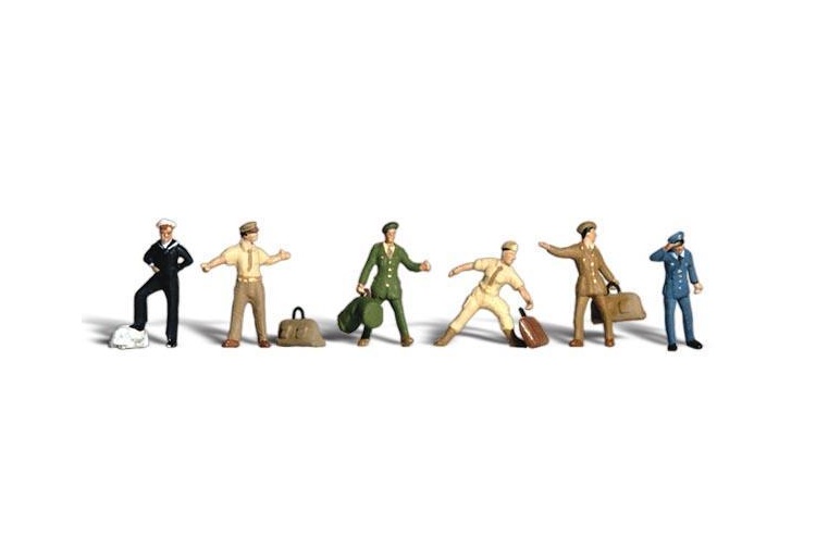 Woodland Scenics A1892 Scenic Accents Uniformed Travellers (pack of 10)
