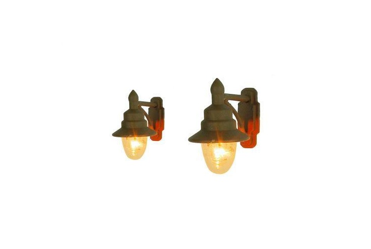 Gaugemaster Lighting GM823 GWR Stone Wall Mounted Swan Neck Lamps