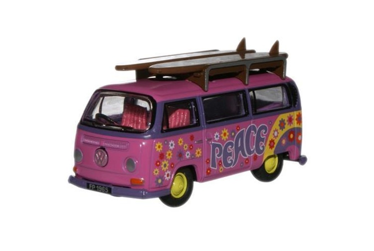 oxford-diecast-76vw017-vw-bay-windows-minibus-surfboards-flower-power