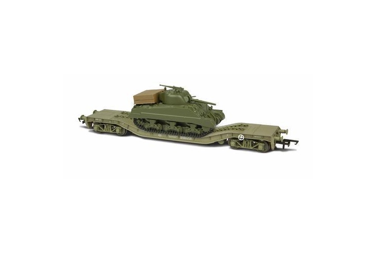 Oxford Rail OR76WW006 OO Gauge Warwell Flat Wagon No.36 With Sherman Tank
