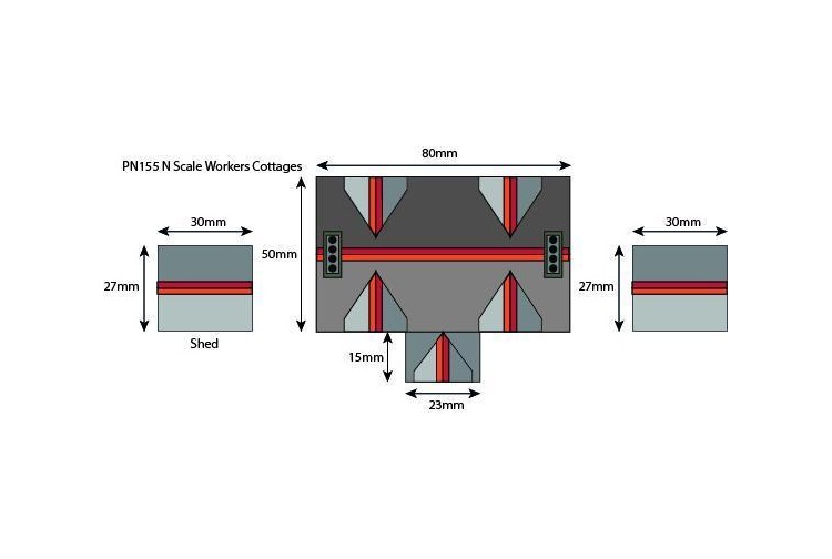 Metcalfe PN155 Workers Cottages N Gauge Card Kit plan