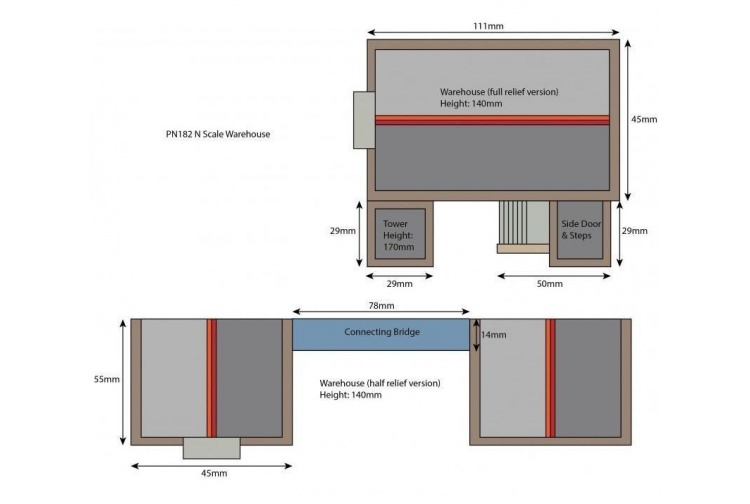 Metcalfe PN182 Warehouse N Gauge Card Kit plan