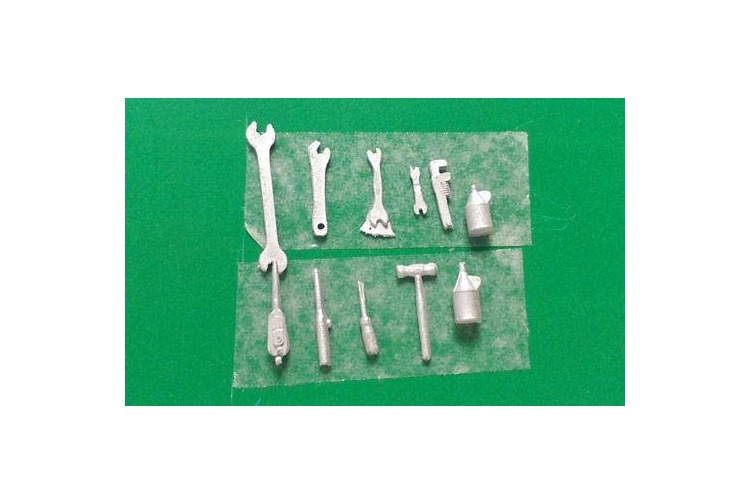 Springside DA17 00 Gauge White Metal Locomotive Tools Set.