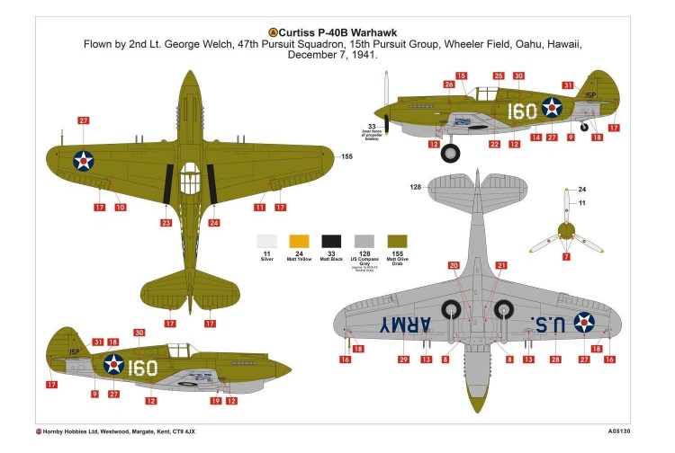 Airfix A05130 Curtiss P-40B Warhawk pic 3