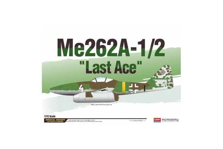 Academy 12542 Me-262A-1/2 Last Ace 1:72 Scale Model Aircraft Kit