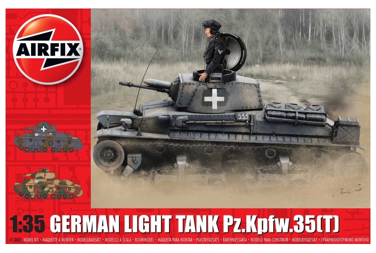 Airfix A1362 German Light Tank Pz.Kpfw.35(t) 1:35 Scale Model Tank Kit