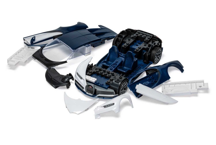 Airfix J6044 Quick Build Bugatti Chiron Model Car Kit expoloded view