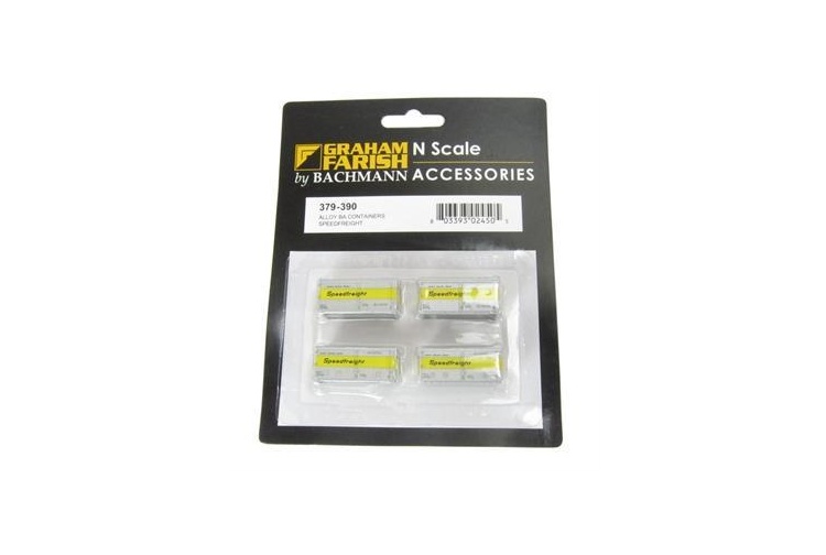 GRAHAM FARISH 379-390 N GAUGE ALLOY BD CONTAINERS 'SPEEDFREIGHT