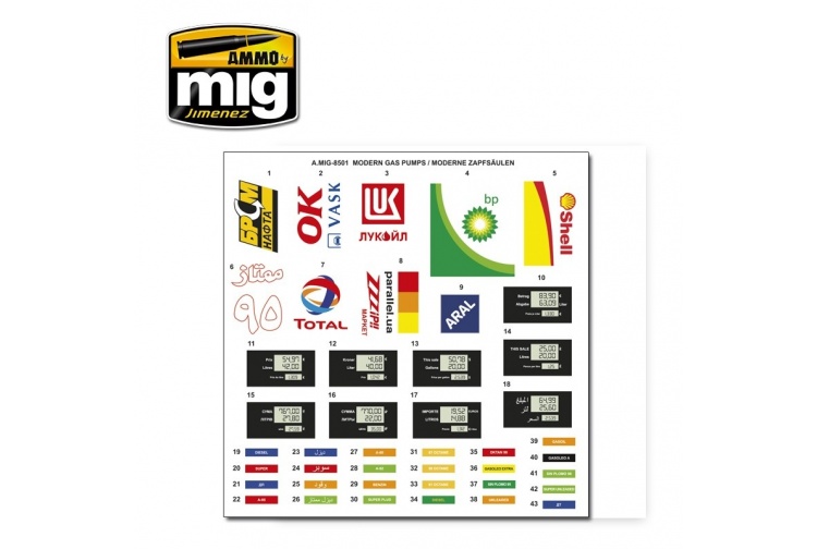 Ammo A.MIG-8501 Gas Station Decals