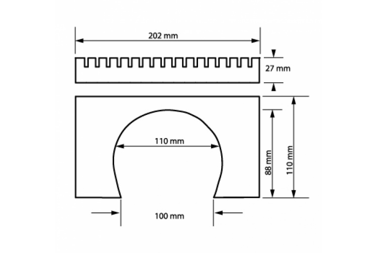 Auhagen 41587 HO/OO Double Track Tunnel Portals dimensions