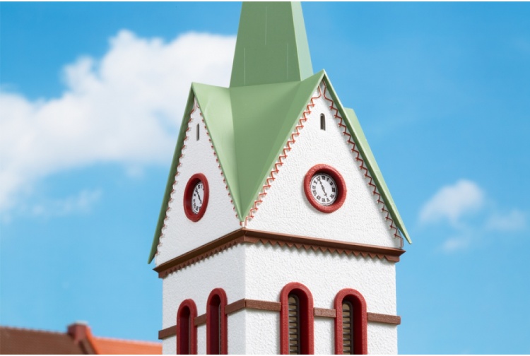 Auhagen 11370 Small Town Church Kit spire detail