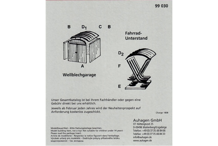 Auhagen 99030C Tester Kit C Shed instructions