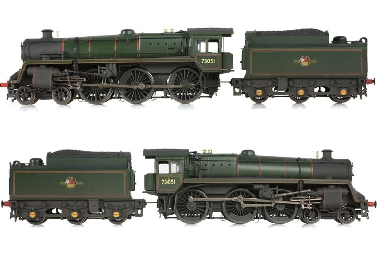 Bachmann Branchline 32-511 BR Standard 5MT BR1G Tender 73051 BR Lined Green (Late Crest) Weathered Side Views