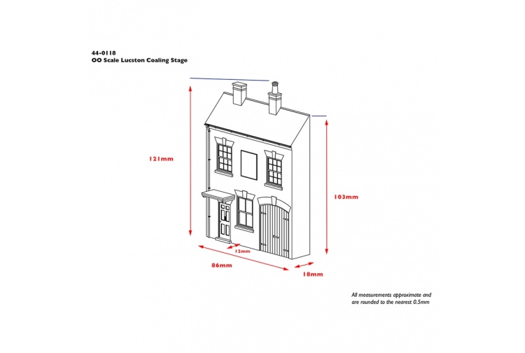 Bachmann Scenecraft 44-0122 Low Relief Lucston Pullman Hotel Dimensions