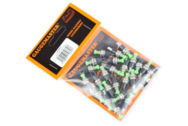 Gaugemaster BPGM515 Green Push To Make Switches 25 Package