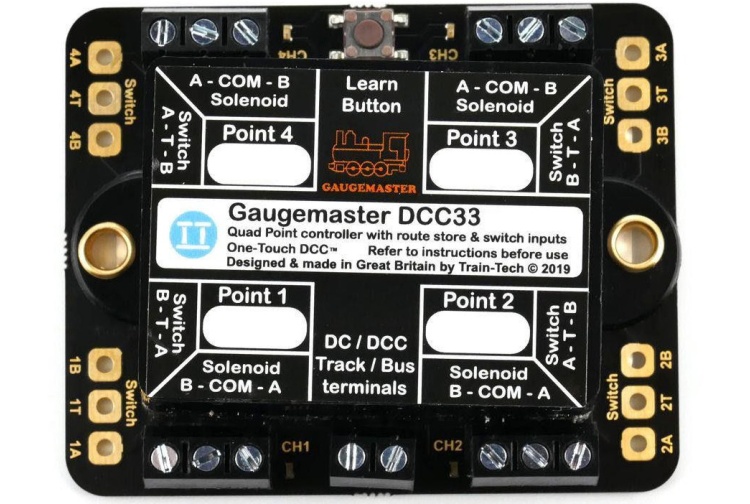Gaugemaster DCC33 4 Way Point Motor Decoder With Capacitor Discharge Unit Top