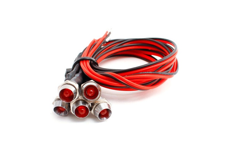 DCC Concepts LED-RDCP Chrome Mounted Panel Pre-Wired Red (6)