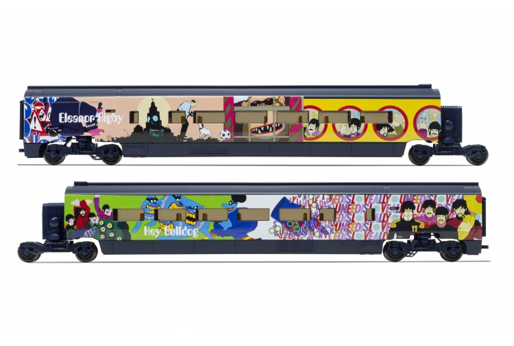 Hornby R3829 Eurostar Class 373 Set 3005 And 3006 Yellow Submarine Train Pack Profile 2 Car X13658