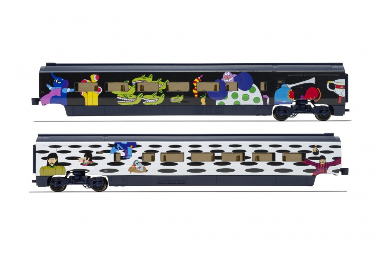 Hornby R3829 Eurostar Class 373 Set 3005 And 3006 Yellow Submarine Train Pack Profile 3 Car X13659