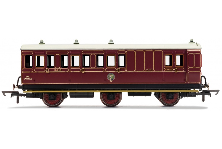 Hornby R40093 NBR 6 Wheel Coach Unclassed (Brake 3rd) Coach 472