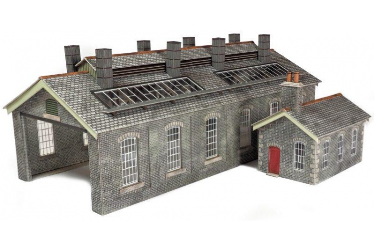 Metcalfe PO337 Settle-Carlisle Station Stone Engine Shed OO Gauge Card Kit