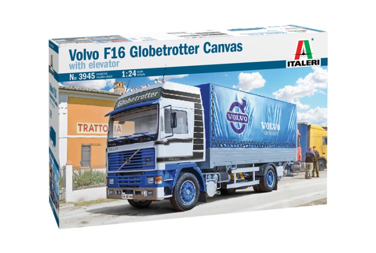 Italeri 03945 Volvo F16 Globetrotter Canvas with Tail Lift 1:24 Scale Model Truck Kit