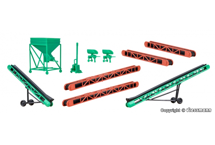 Kibri 38606 Elevators and Hoppers OO/HO Scale Plastic Kit Contents