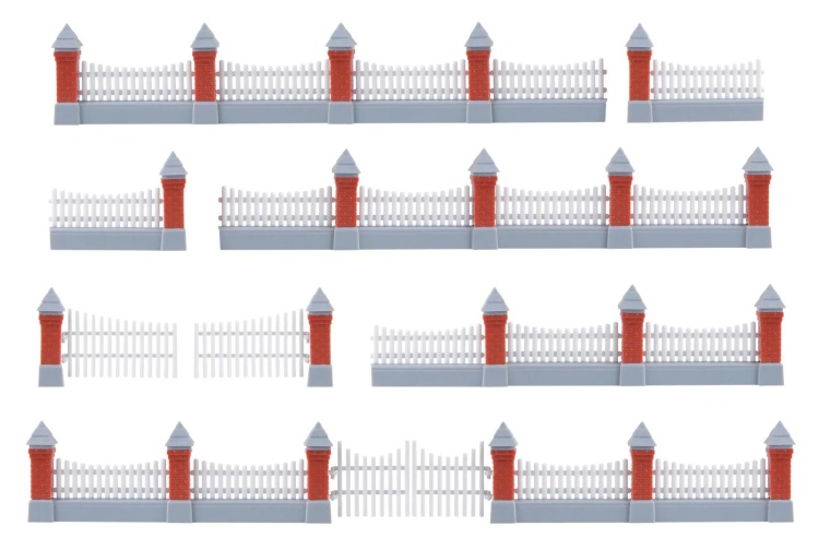Kibri 38630 Wood Paling Fence OO / HO Scale Plastic Kit