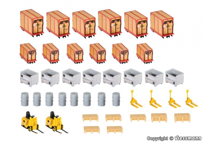 Kibri KIB38647 Deco-set Container and Freight Pallets