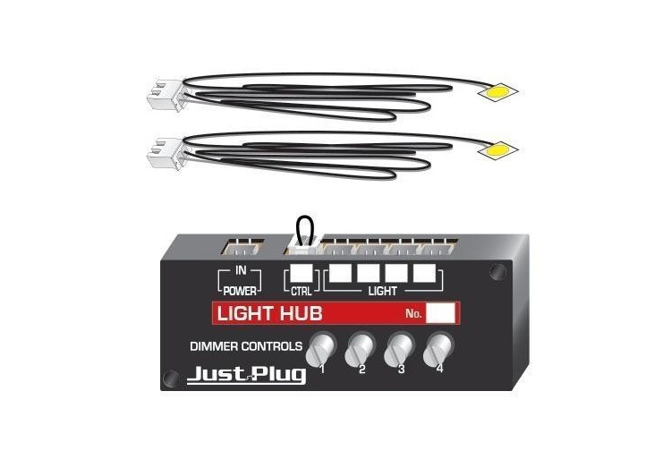 Woodland Scenics JP5700 Lights And Hub Set - Warm White For Just Plug Lighting System