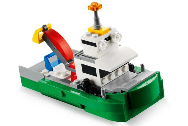 Lego 31113 Race Car Transporter Tugboat Front Right