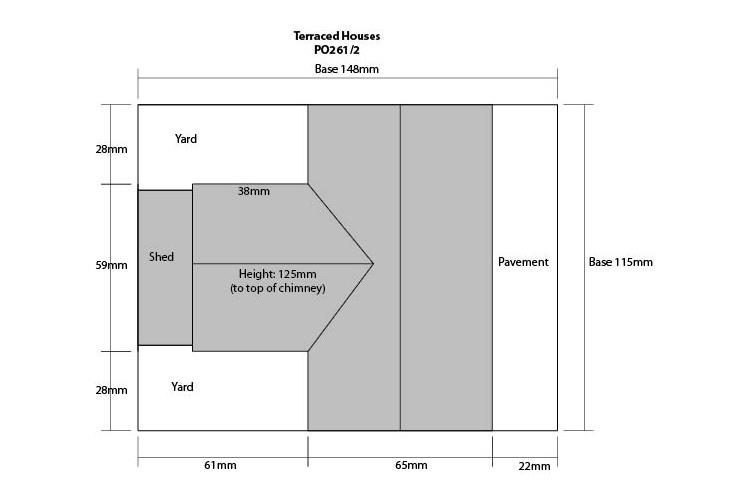 Metcalfe PO262 Stone Terraced Houses Card Kit Plans