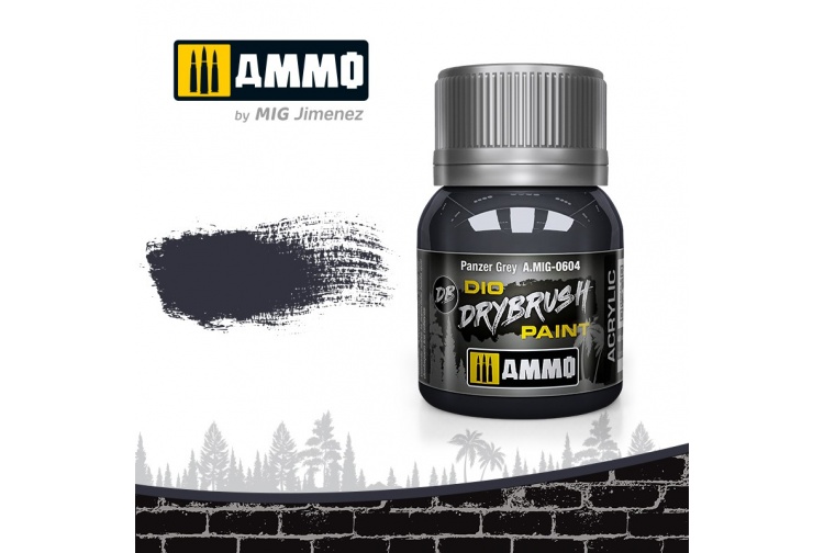 Ammo MIG0604 Drybrush Panzer Grey For Scale Model Accentuation