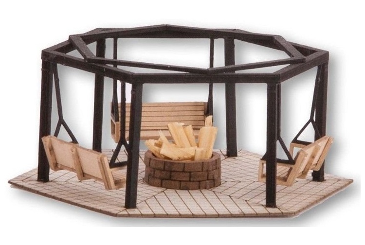 Noch 14369 Barbecue Place With Swings OO / HO Scale Card Kit