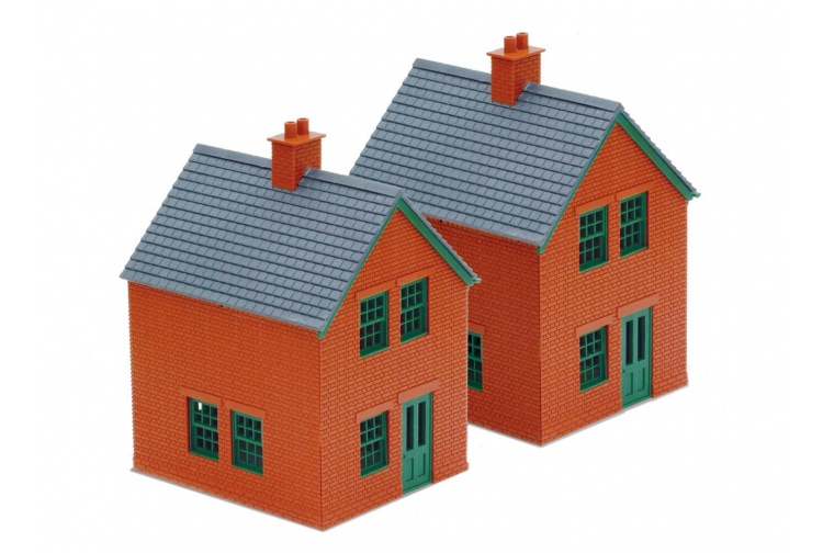 Peco LK-14 Station Brick Effect Houses Kit 00 Gauge Plastic Kit