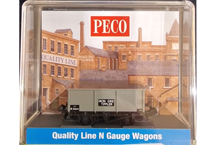 peco-nr-1501b-br-iron-ore-tippler-wagon-grey-n-gauge