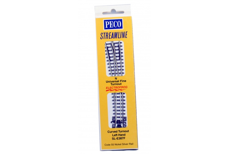 Peco SL-E387F Curved Turnout Large Radius Left Hand Package