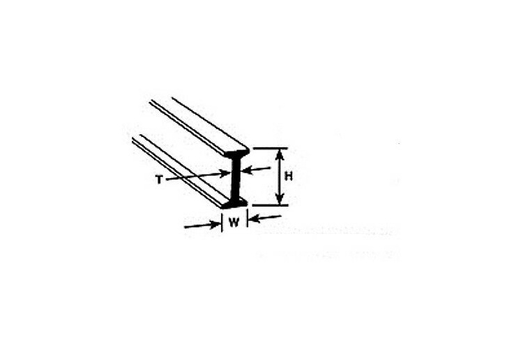 Plastruct PLS90516 BFS-8P Beam 6.4mm By 3.2mm By 600mm