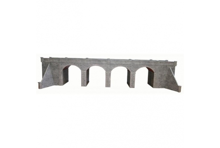 Metcalfe PO241 Double Track Viaduct in Stone OO Gauge Card Kit