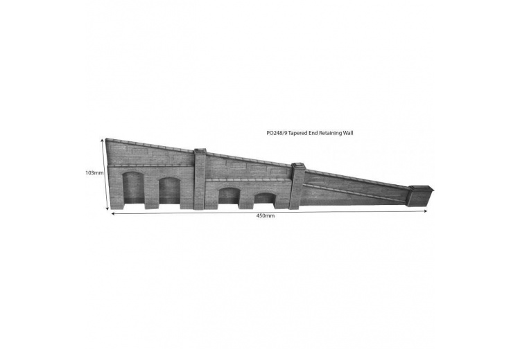 Metcalfe PO248 Tapered Retaining Wall In Red Brick Card Kit pic2