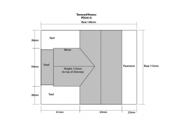 Metcalfe PO261 Terraced Houses in Red Brick plan